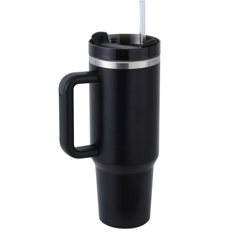 40oz Travel Coffee Mug – BPA-Free Stainless Steel Tumbler with Straw & Handle