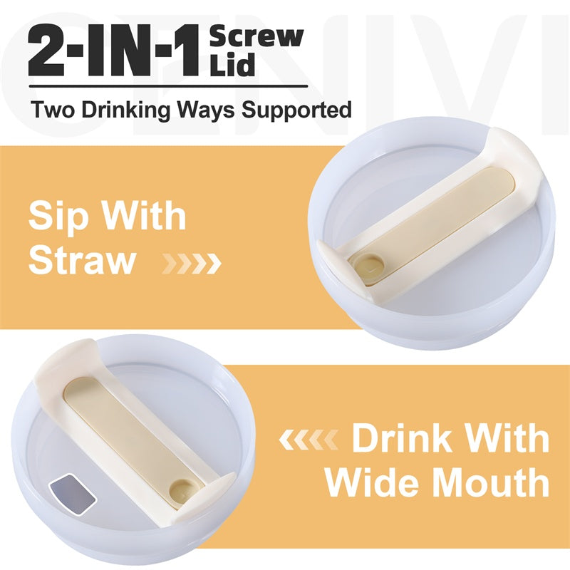 40oz Travel Coffee Mug – BPA-Free Stainless Steel Tumbler with Straw & Handle