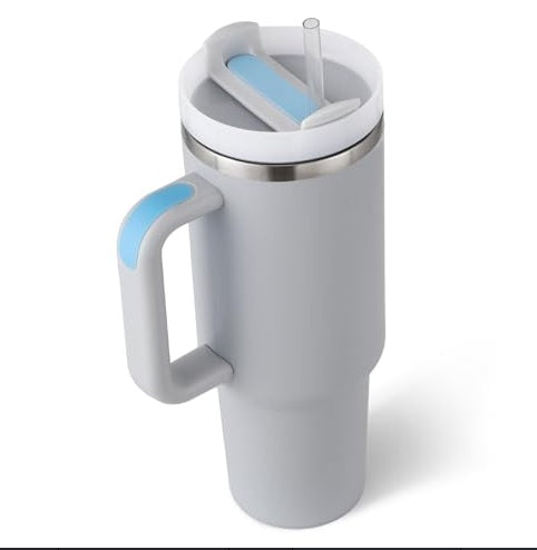 40oz Travel Coffee Mug – BPA-Free Stainless Steel Tumbler with Straw & Handle