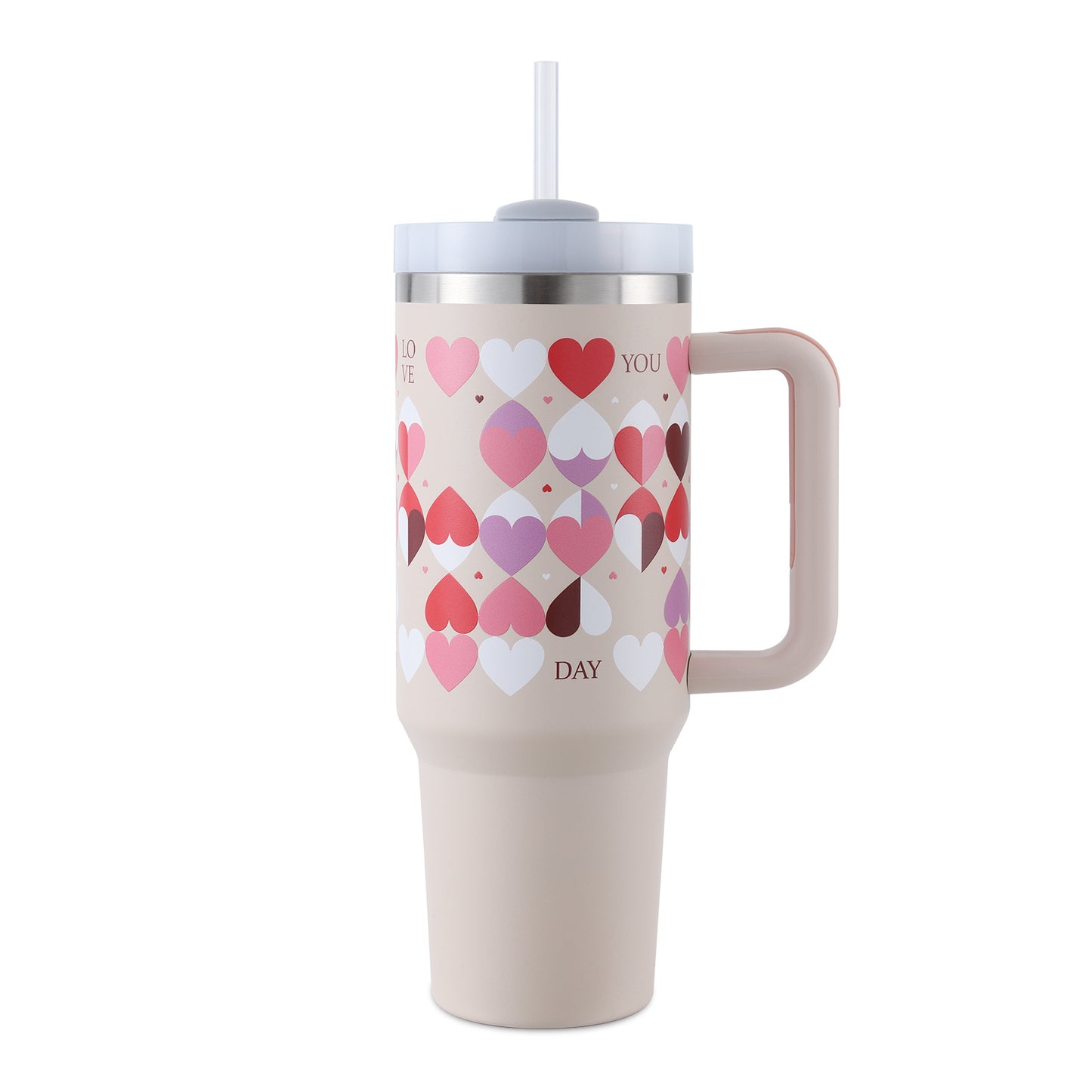 40oz Travel Coffee Mug – BPA-Free Stainless Steel Tumbler with Straw & Handle