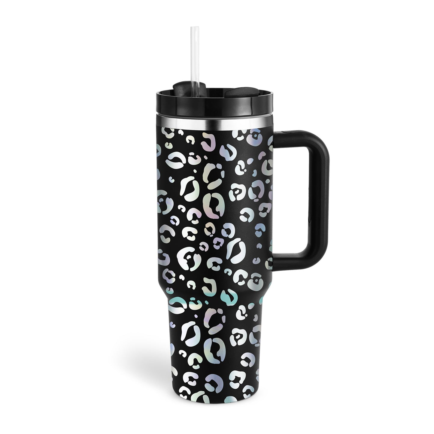 40oz Travel Coffee Mug – BPA-Free Stainless Steel Tumbler with Straw & Handle