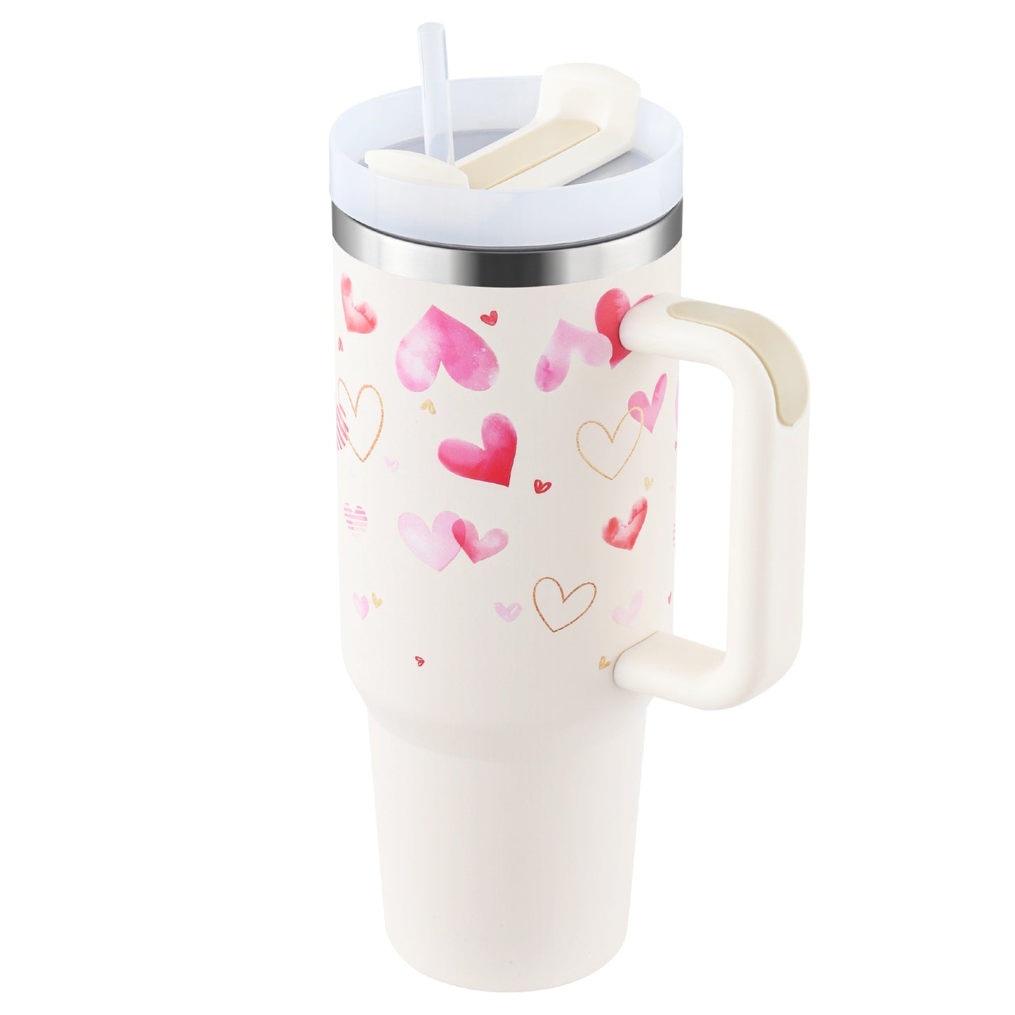 40oz Travel Coffee Mug – BPA-Free Stainless Steel Tumbler with Straw & Handle