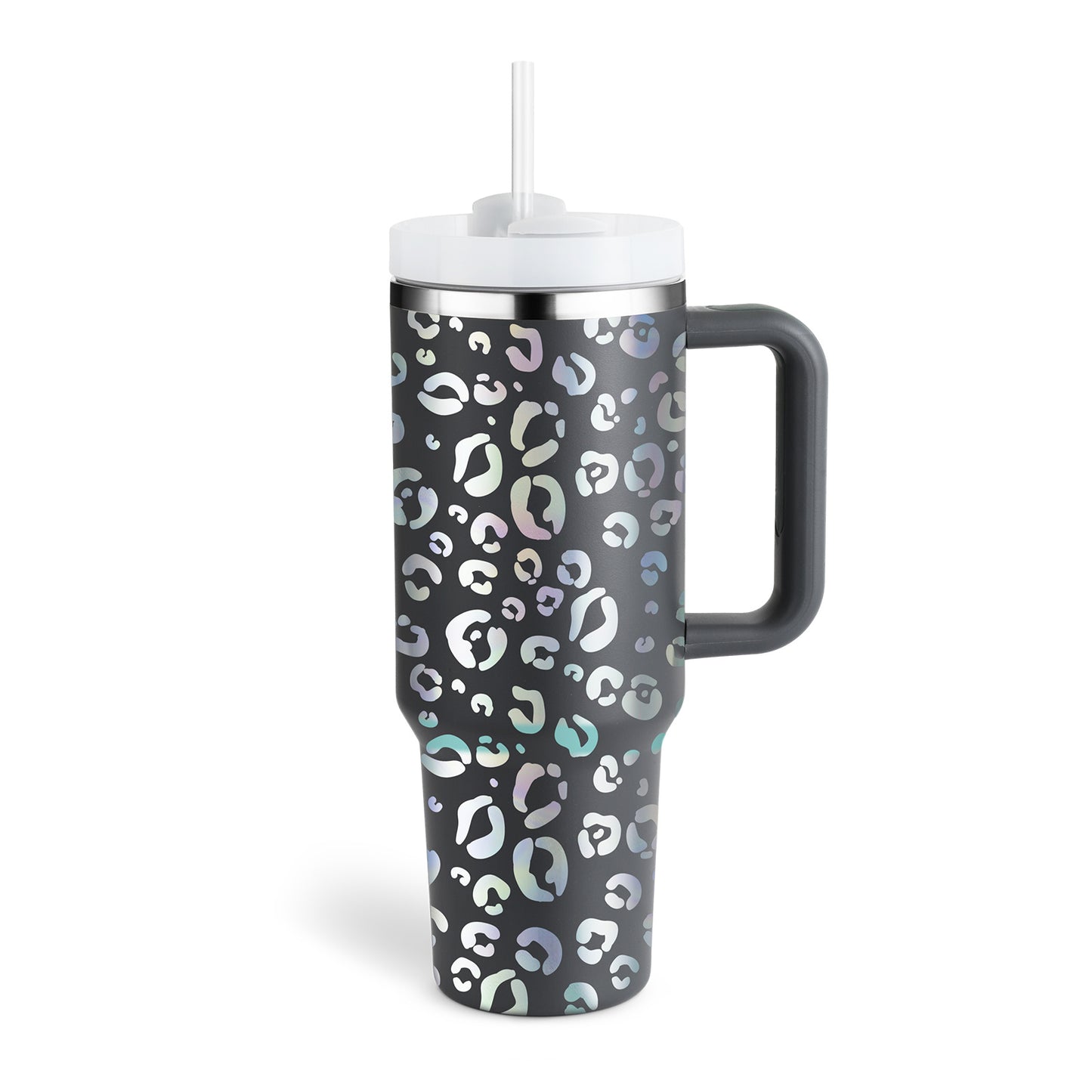 40oz Travel Coffee Mug – BPA-Free Stainless Steel Tumbler with Straw & Handle