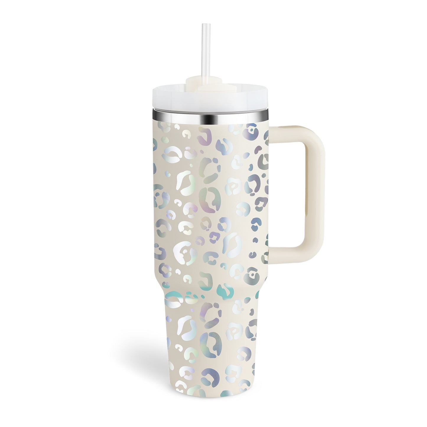 40oz Travel Coffee Mug – BPA-Free Stainless Steel Tumbler with Straw & Handle